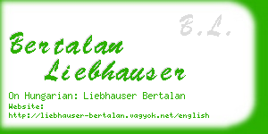 bertalan liebhauser business card